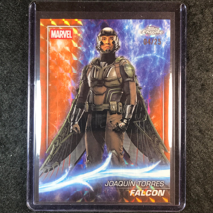 2025 Topps Chrome Marvel Studios FALCON Base Orange Geometric 4/25 #168