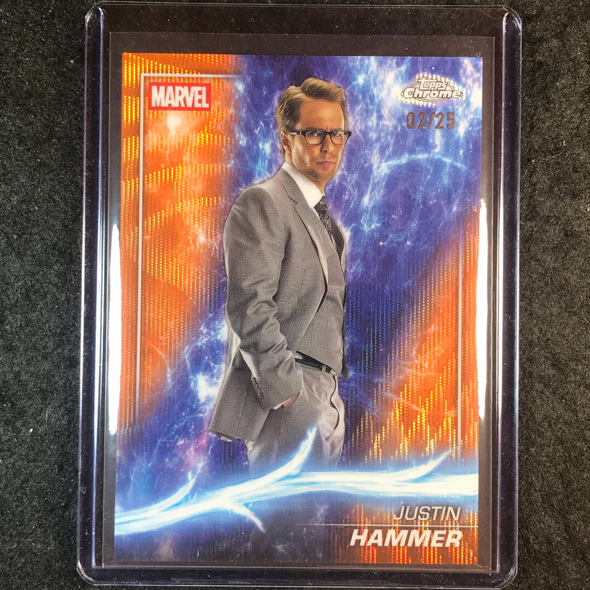 2025 Topps Chrome Marvel Studios JUSTIN HAMMER Base Orange Wave 2/25 #6