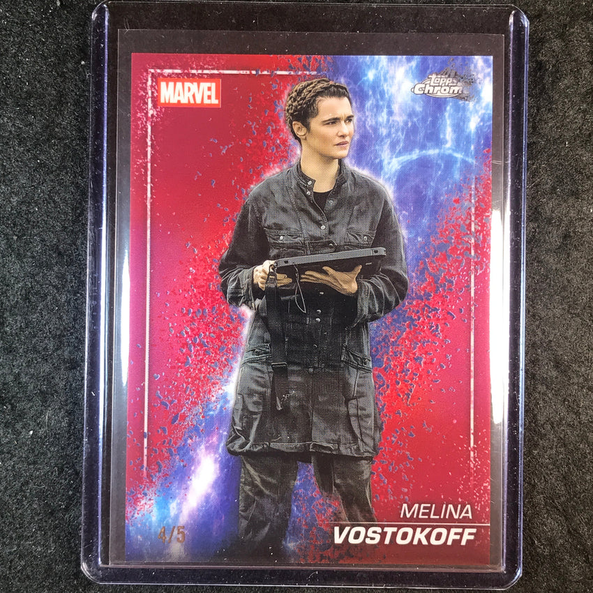 2025 Topps Chrome Marvel Studios MELINA VOSTOKOFF Snap Variation Red 4/5 #108