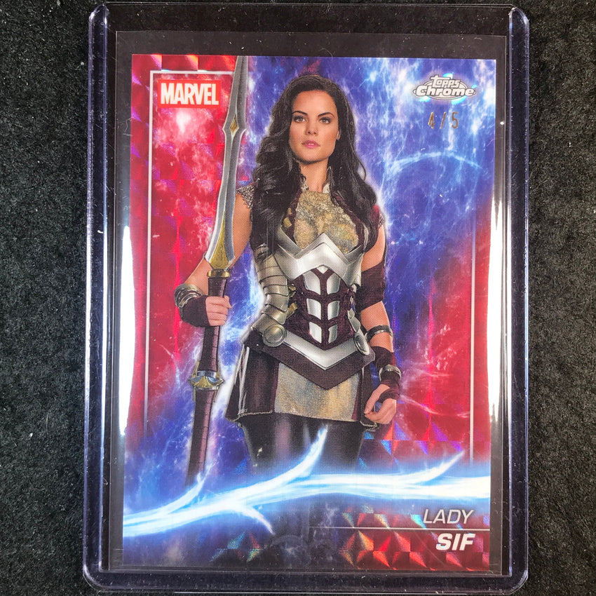 2025 Topps Chrome Marvel Studios LADY SIF Base Red Geometric 4/5 #18