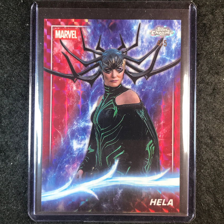 2025 Topps Chrome Marvel Studios HELA Base Red Geometric 4/5 #76