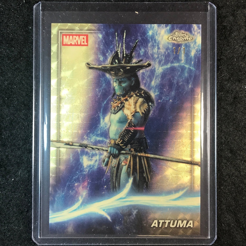 2025 Topps Chrome Marvel Studios ATTUMA Base Gold Superfractor 1/1 #144
