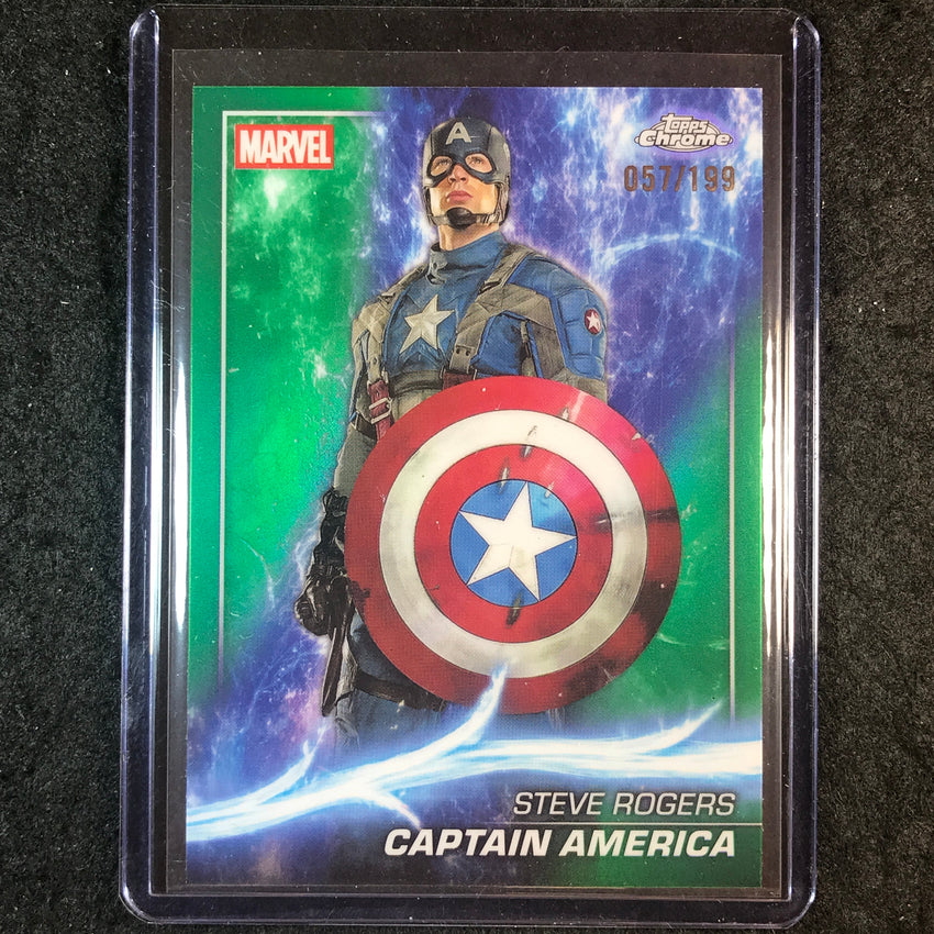 2025 Topps Chrome Marvel Studios CAPTAIN AMERICA Green 57/199 #20
