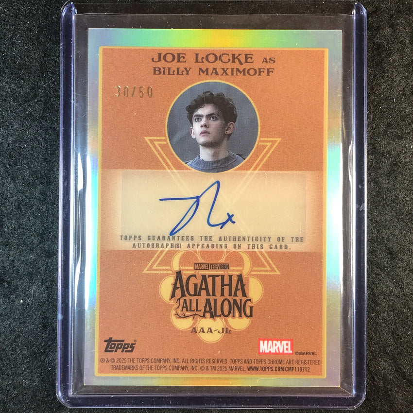 2025 Topps Chrome Marvel Studios JOE LOCKE BILLY MAXIMOFF Agatha Auto 30/50
