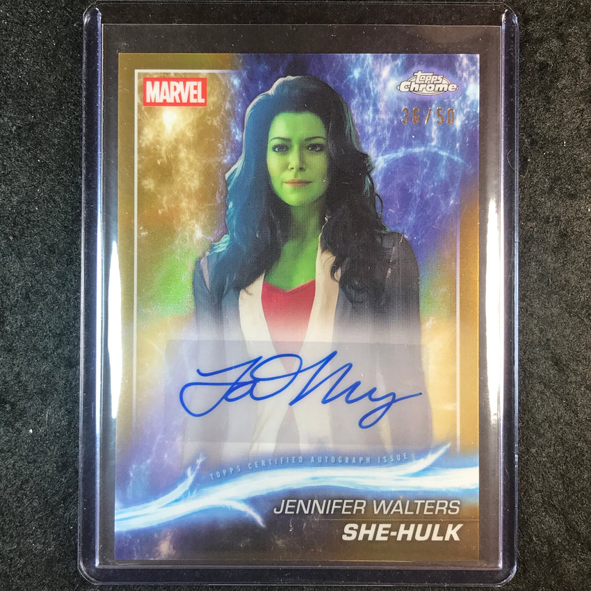 2025 Topps Chrome Marvel Studios TATIANA MASLANY AS SHE-HULK Auto Gold 36/50