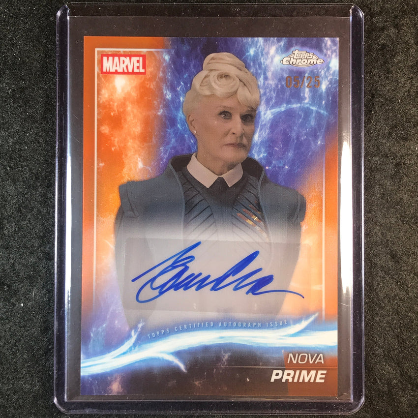 2025 Topps Chrome Marvel Studios GLENN CLOSE AS NOVA PRIME Autograph Orange 5/25