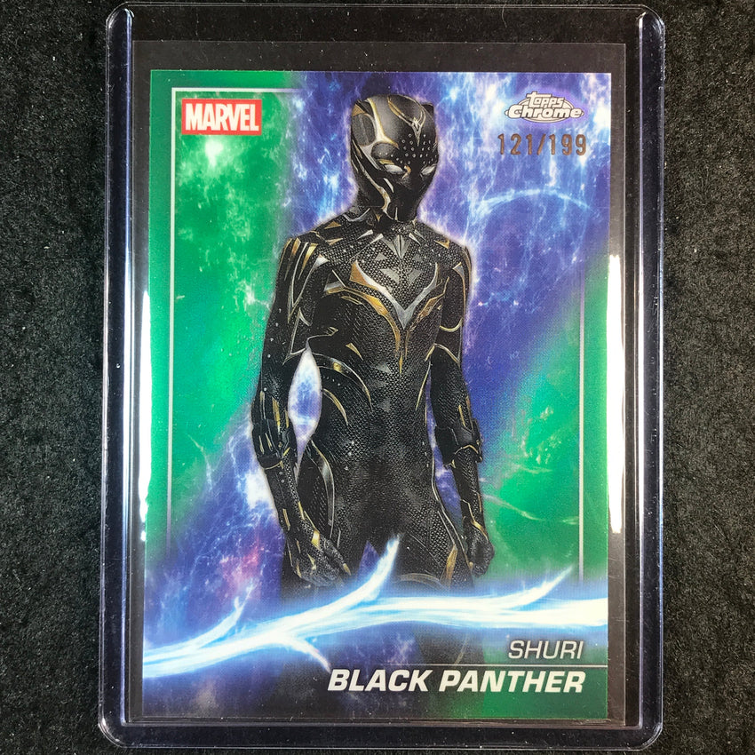 2025 Topps Chrome Marvel Studios BLACK PANTHER Green 121/199 #140