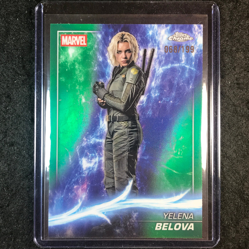 2025 Topps Chrome Marvel Studios YELENA BELOVA Green 68/199 #182