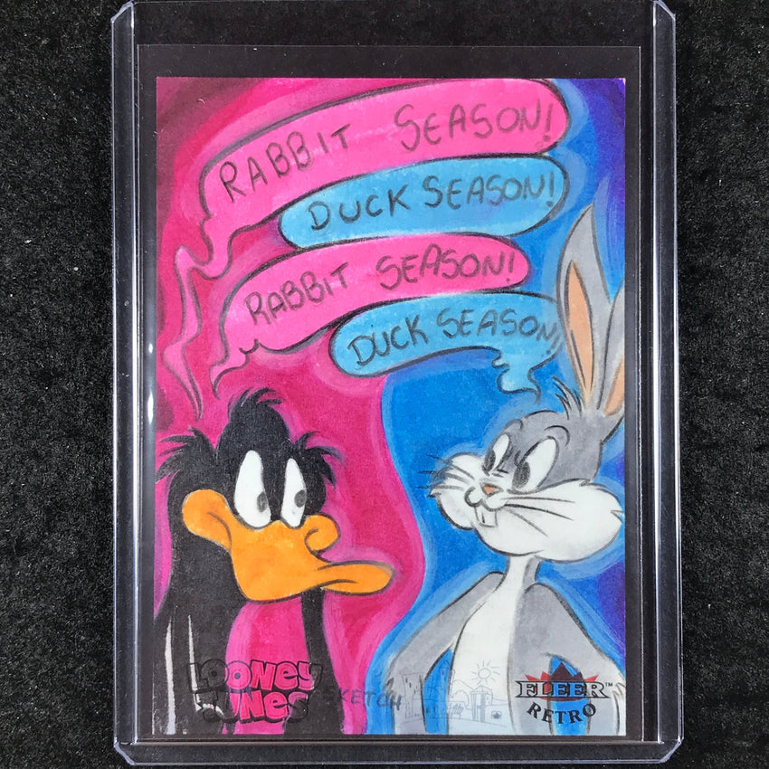 2024 Fleer Retro Looney Tunes DAFFY DUCK BUGS BUNNY Artist Sketch 1/1 JAKA