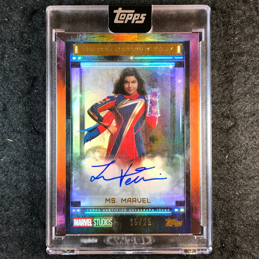 2025 Topps Marvel The Collector IMAN VELLANI MS. MARVEL Museum Auto Orange 15/25