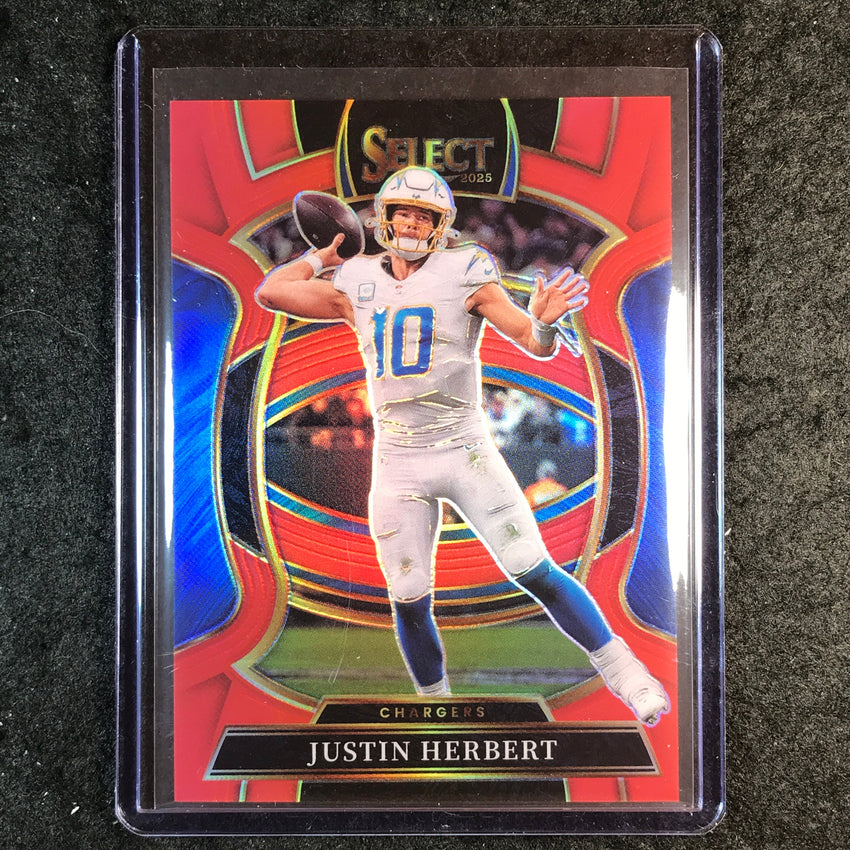 2025 Select Football JUSTIN HERBERT Concourse Red 37/99 #1