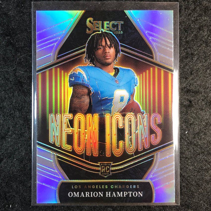 2025 Select Football OMARION HAMPTON Neon Icons Rookie Silver #15