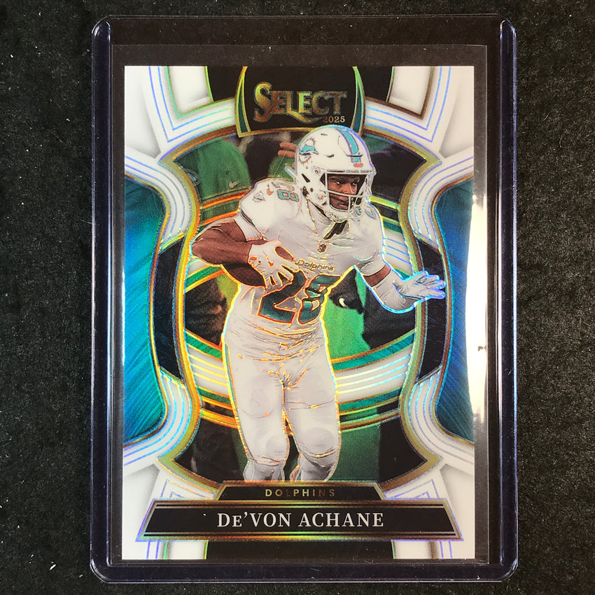 2025 Select Football DE'VON ACHANE Concourse White 33/35 #81
