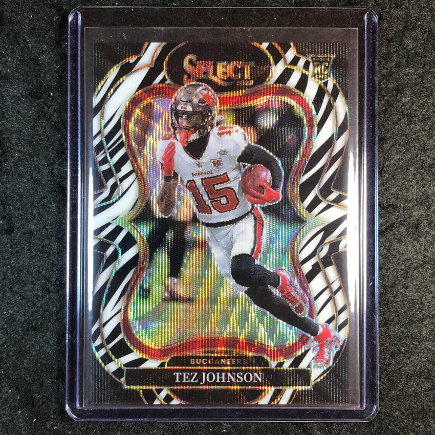 2025 Select Football TEZ JOHNSON Rookie Suite Level Zebra SSP #338