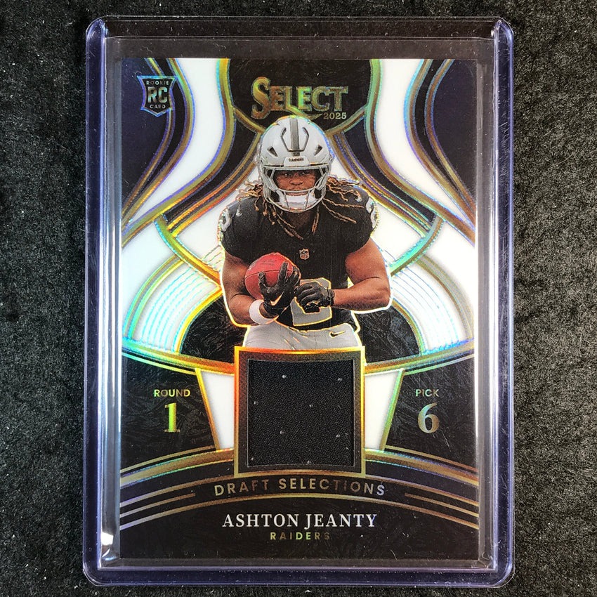 2025 Select ASHTON JEANTY Draft Selections Memorabilia Rookie Jersey White 37/99