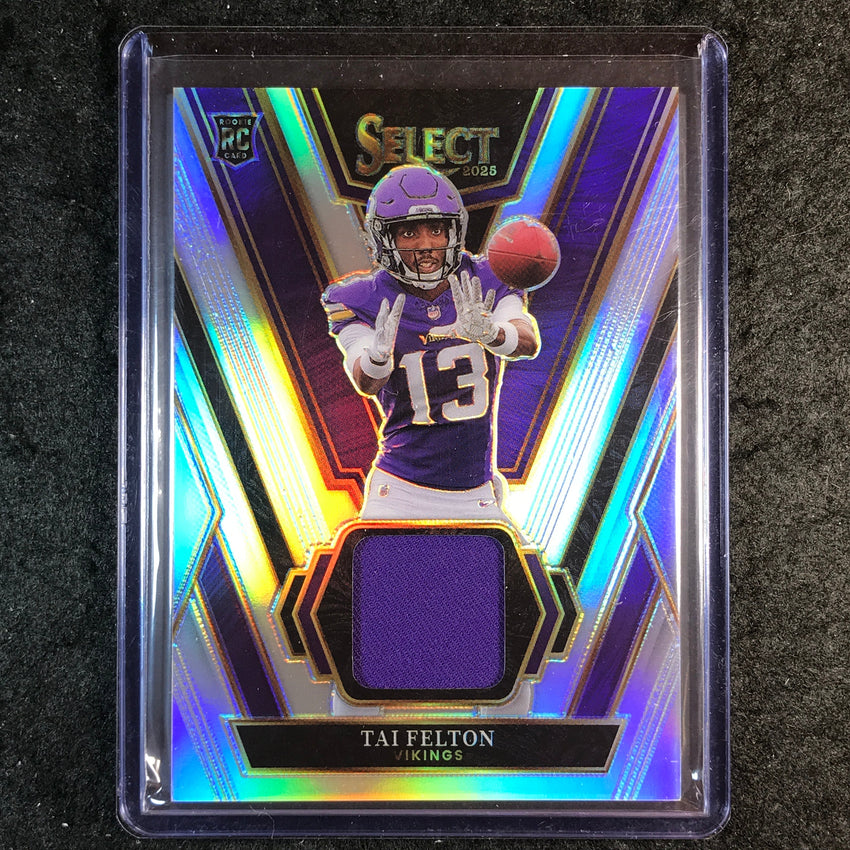2025 Select Football TAI FELTON Rookie Swatches Jersey Relic Silver 34/125