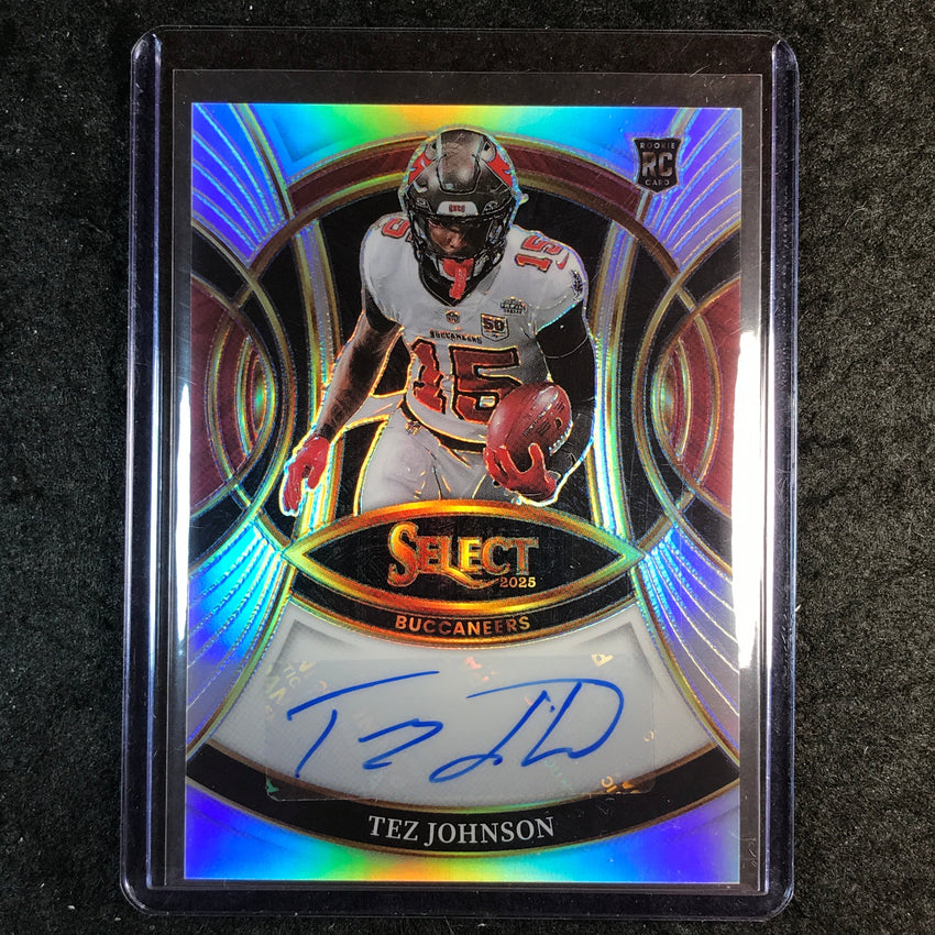 2025 Select Football TEZ JOHNSON Rookie Signatures Auto Silver #TJN