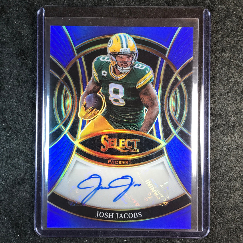 2025 Select Football JOSH JACOBS Signatures Auto Blue 50/149