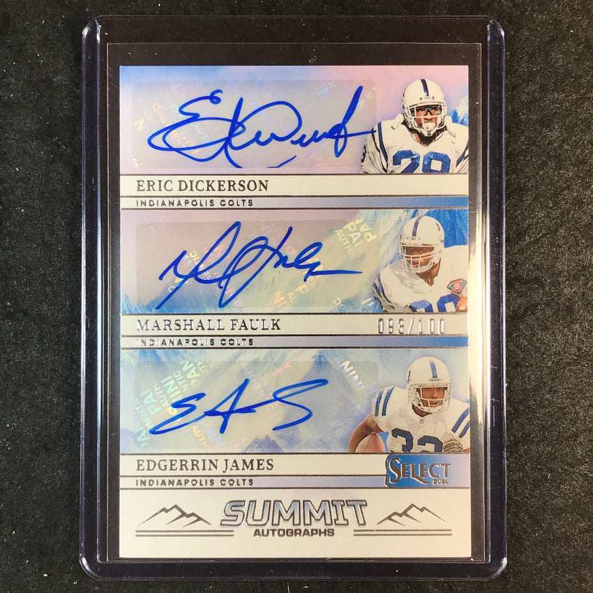 2025 Select Football DICKERSON FAULT EDGERRING JAMES Summit Triple Auto 93/100
