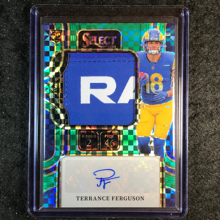 2025 Select TERRANCE FERGUSON Prime Selections Rookie Patch Auto Green 4/5