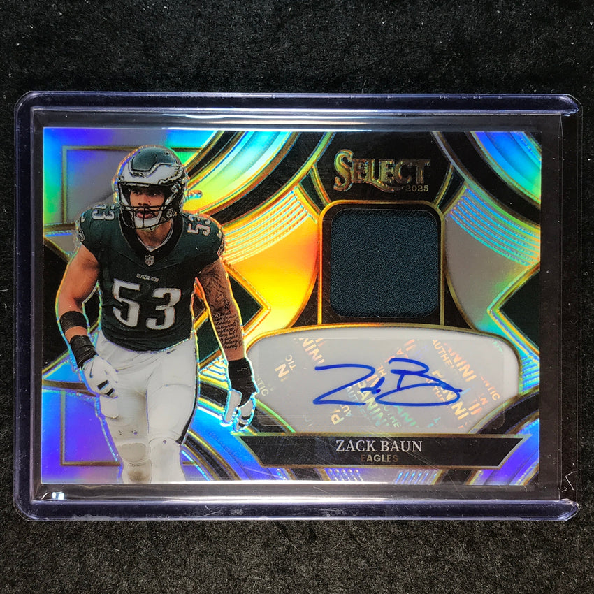 2025 Select Football ZACK BAUN Signature Memorabilia Jersey Auto Silver 55/249