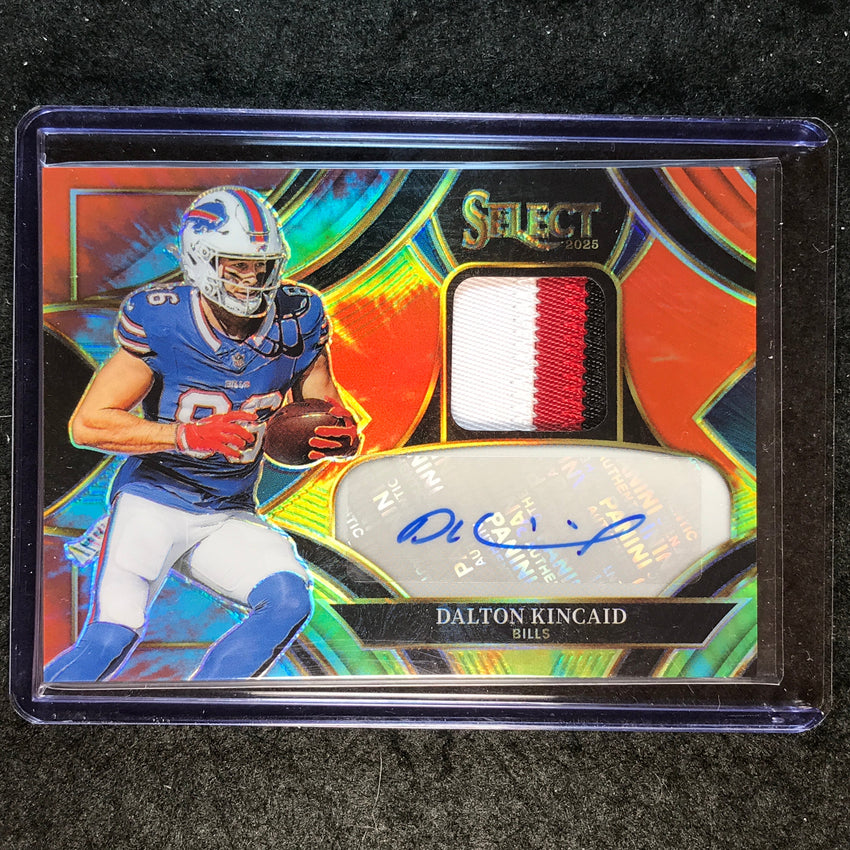 2025 Select Football DALTON KINCAID Memorabilia Patch Auto Tie-Dye 12/25