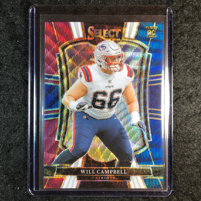 2025 Select Football WILL CAMPBELL Rookie Premier Level Tri-Color 139/299 #179