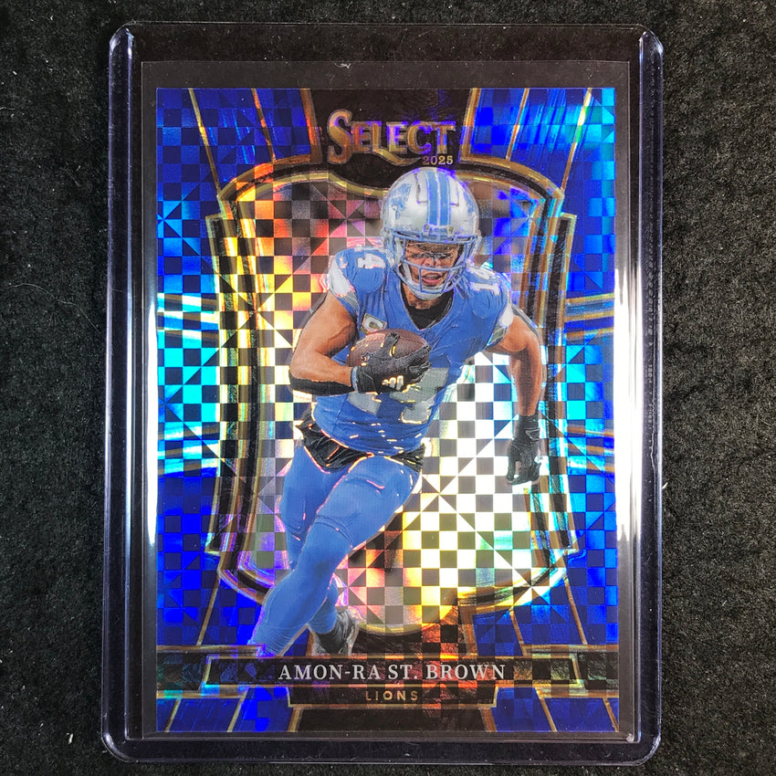 2025 Select Football AMON-RA ST. BROWN Premier Level Blue 7/175 #170