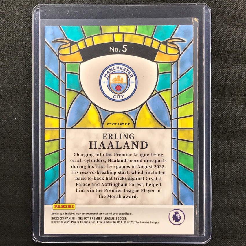 2022-23 Select EPL ERLING HAALAND Stained Glass Prizm SSP #5
