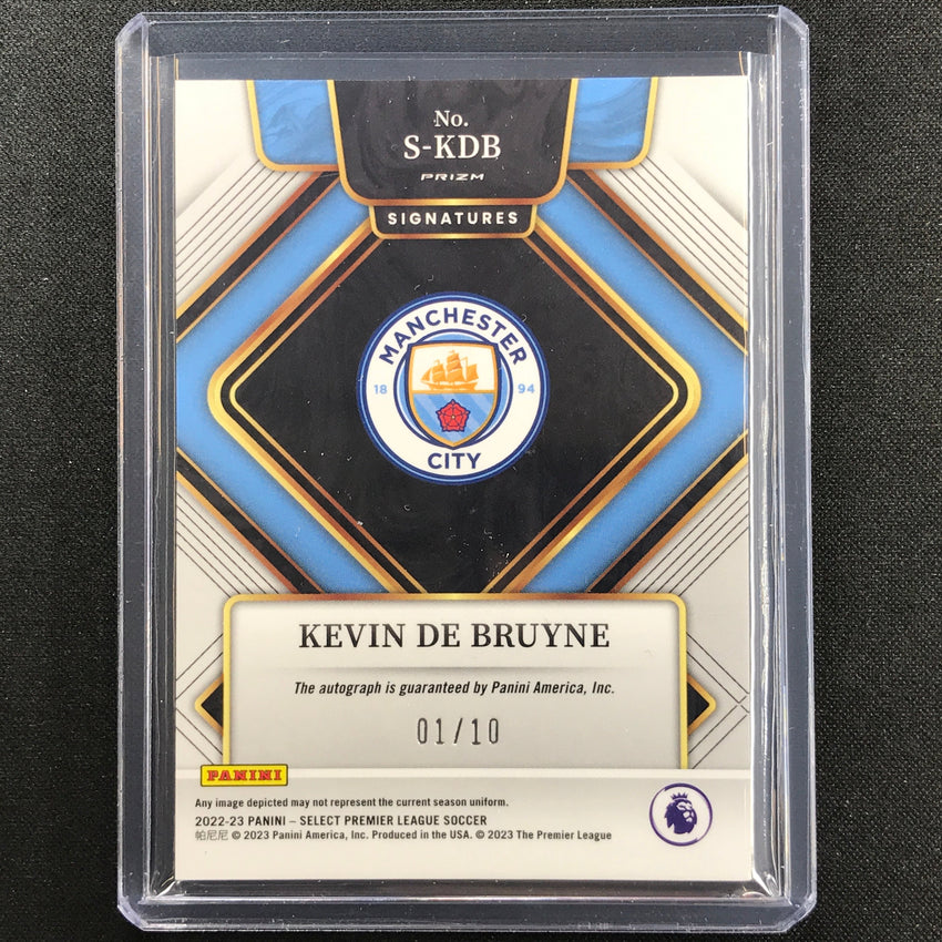 2022-23 Select Epl Kevin De Bruyne Signatures Auto Gold Prizm 1/10