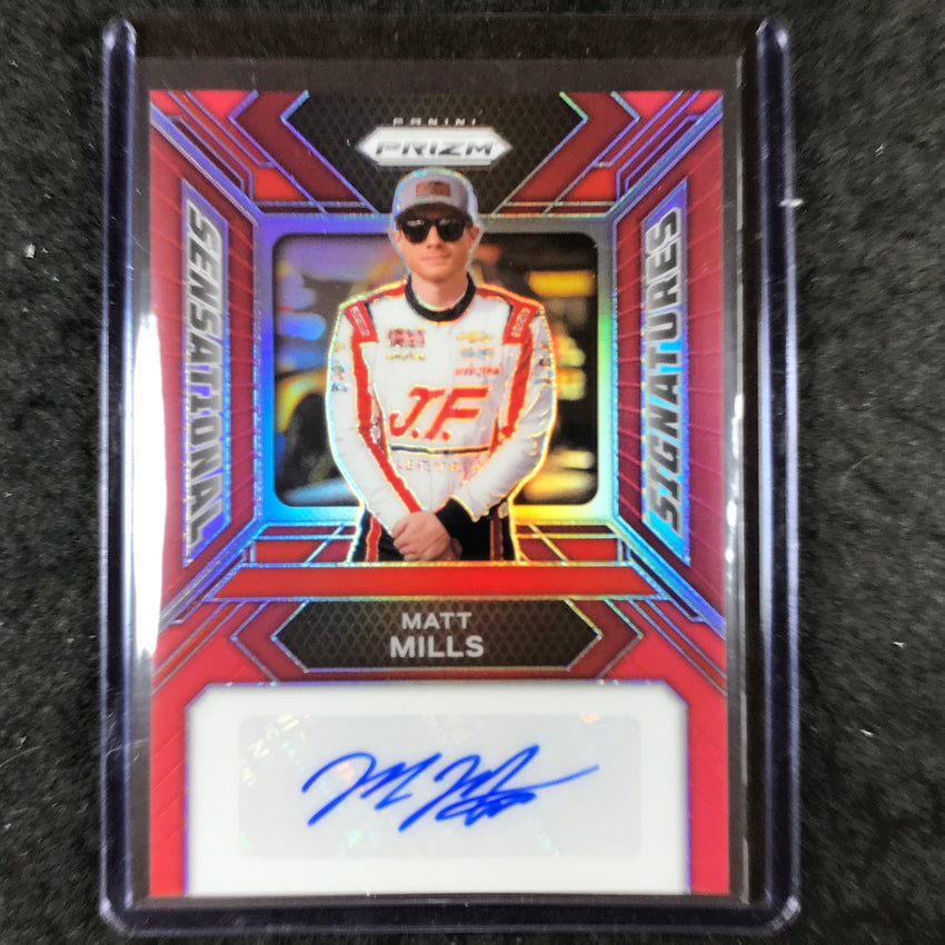 2024 Prizm NASCAR Racing MATT MILLS Sensational Signatures Auto Red 66/99