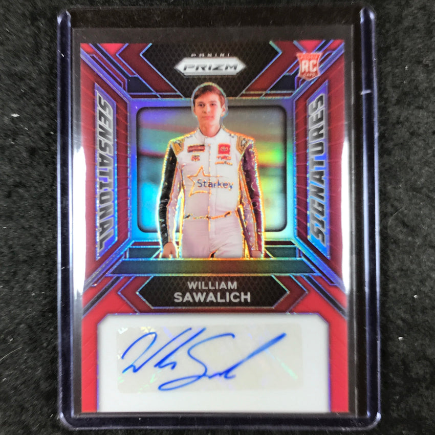 2024 Prizm NASCAR Racing WILLIAM SAWALICH Sensational Rookie Auto Red 86/99