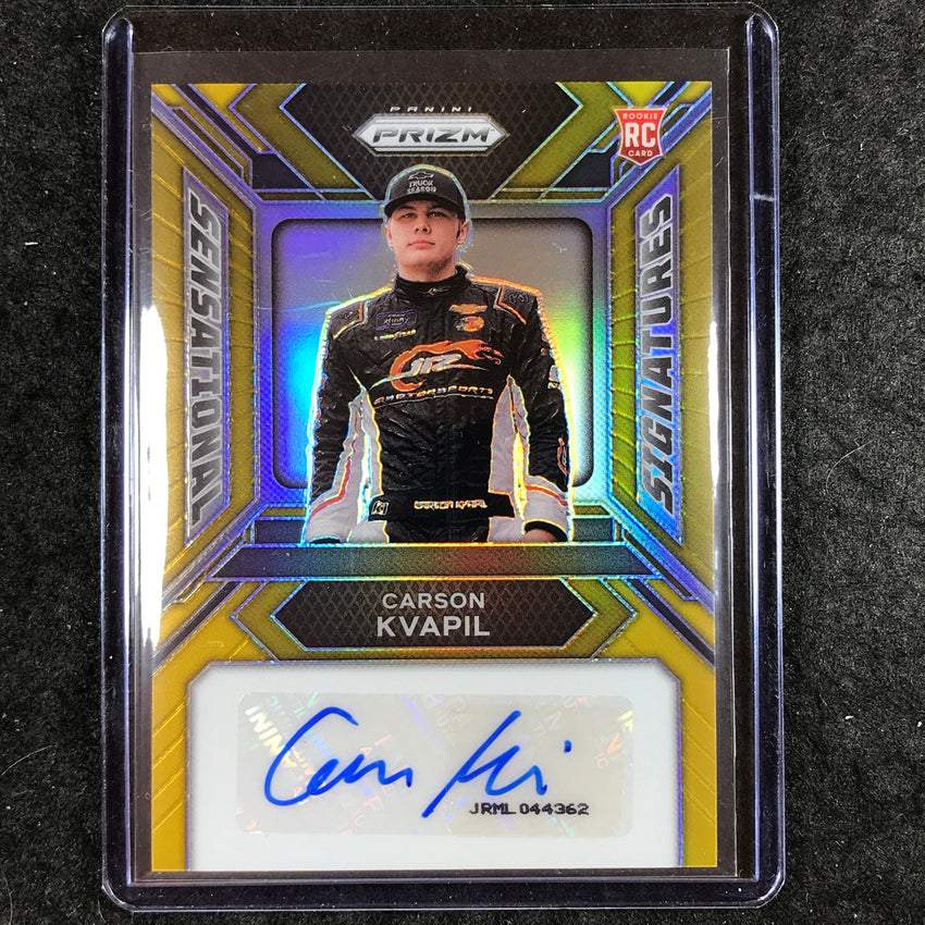 2024 Prizm NASCAR Racing CARSON KVAPIL Sensational Rookie Auto Gold 5/10