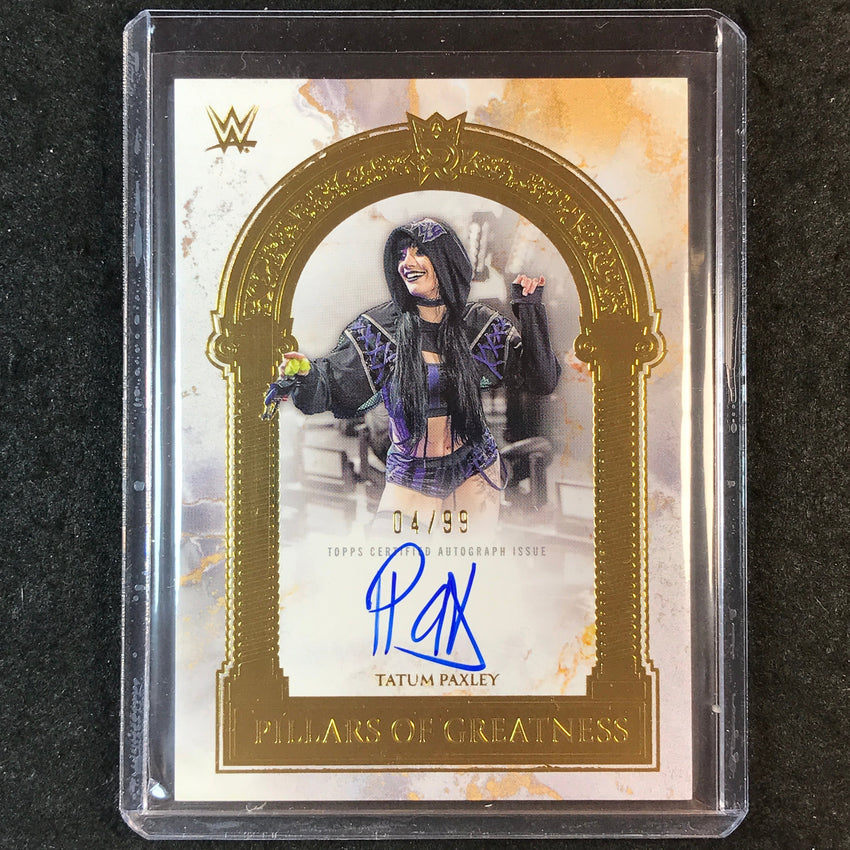 2025 Topps Royalty WWE TATUM PAXLEY Pillars of Greatness Signatures Auto 4/99