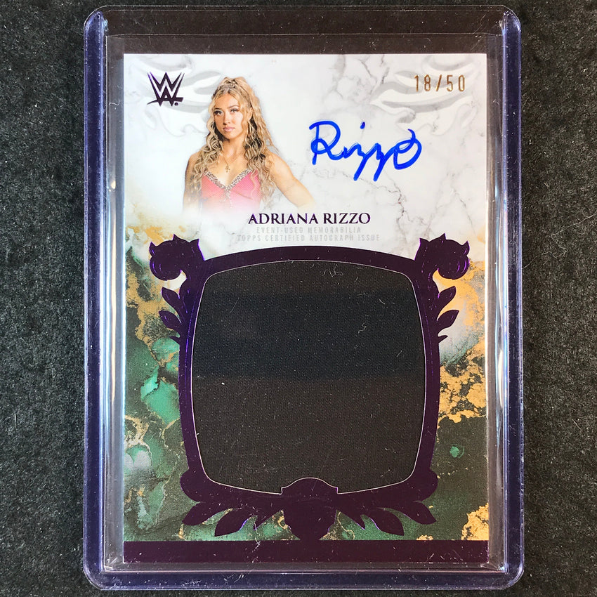 2025 Topps Royalty WWE ADRIANA RIZZO Royalty Relic Auto Purple 18/50