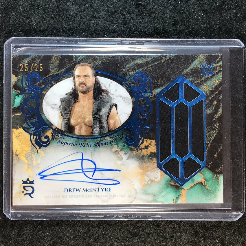 2025 Topps Royalty WWE DREW MCINTYRE Superior Relic Signatures Auto Blue 25/25
