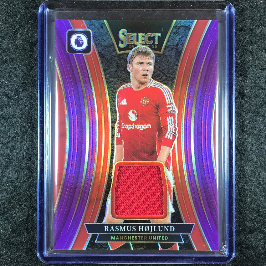 2024-25 Select EPL RASMUS HOJLUND Select Memorabilia Jersey Relic Purple 37/49