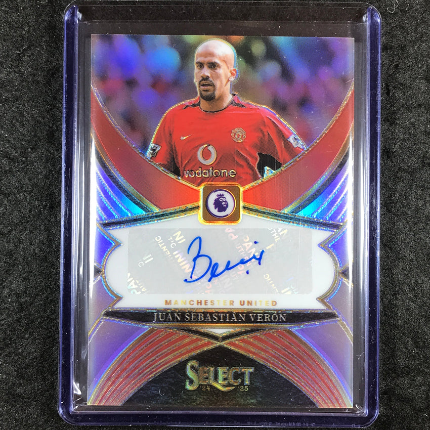2024-25 Select EPL JUAN SEBASTIAN VERON Select Signatures Auto Silver Prizm #JSV