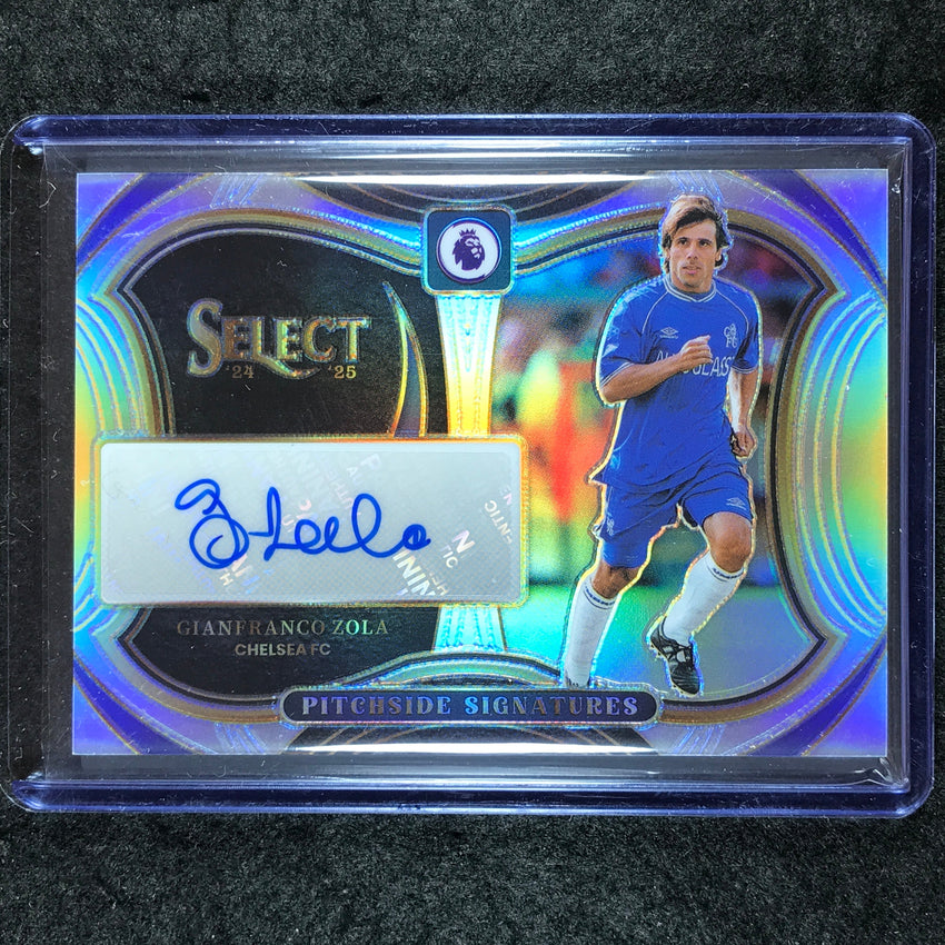 2024-25 Select EPL GIANFRANCO ZOLA Pitchside Signatures Auto Silver Prizm #GZ