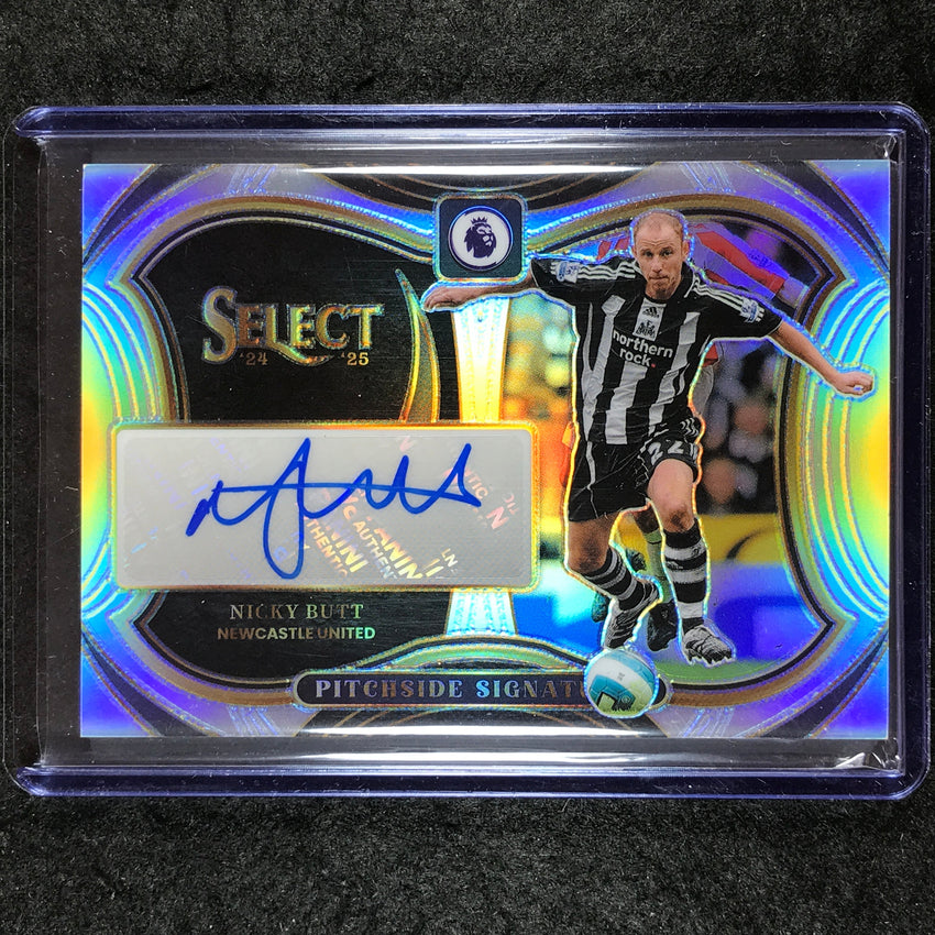 2024-25 Select EPL NICKY BUTT Pitchside Signatures Auto Silver Prizm #NB