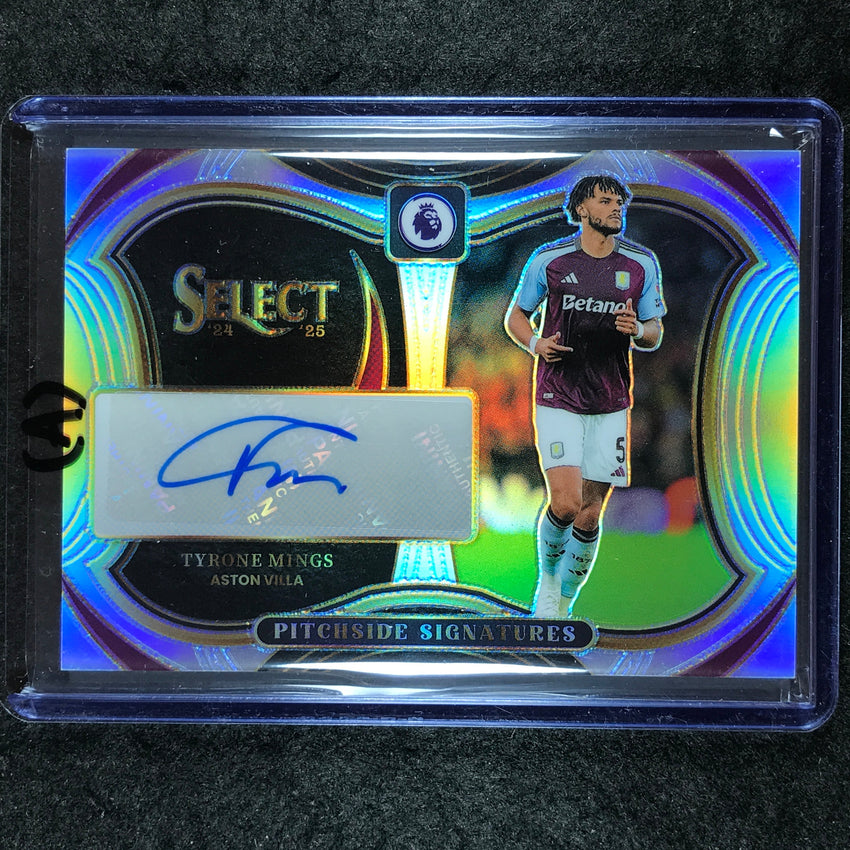 2024-25 Select EPL TYRONE MINGS Pitchside Signatures Auto Silver Prizm #TM (A)