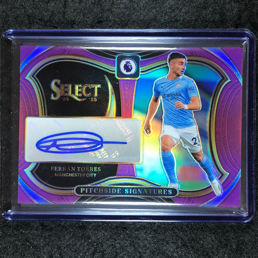 2024-25 Select EPL FERRAN TORRES Pitchside Signatures Auto Purple 47/49