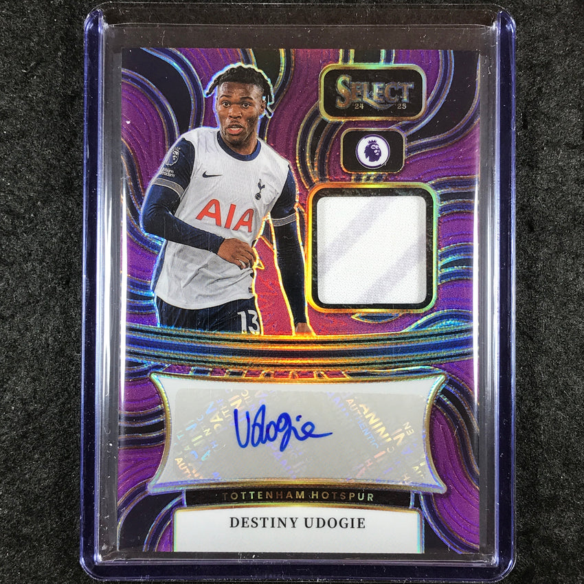 2024-25 Select EPL DESTINY UDOGIE Autographed Memorabilia Purple 121/199