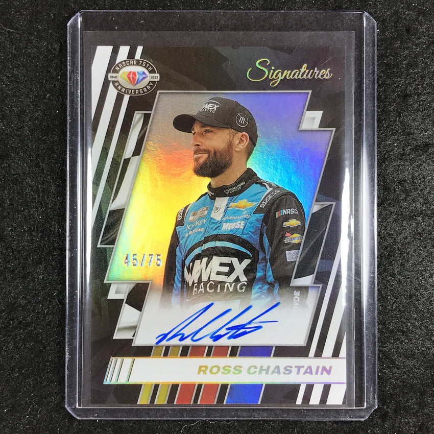 2023 National Treasures Racing ROSS CHASTAIN NASCAR Anniversary Auto Holo 45/75