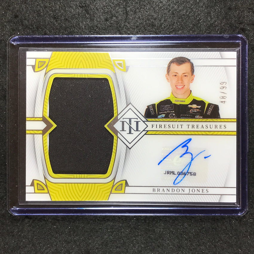 2023 National Treasures Racing BRANDON JONES Firesuit Treasures Auto 48/99