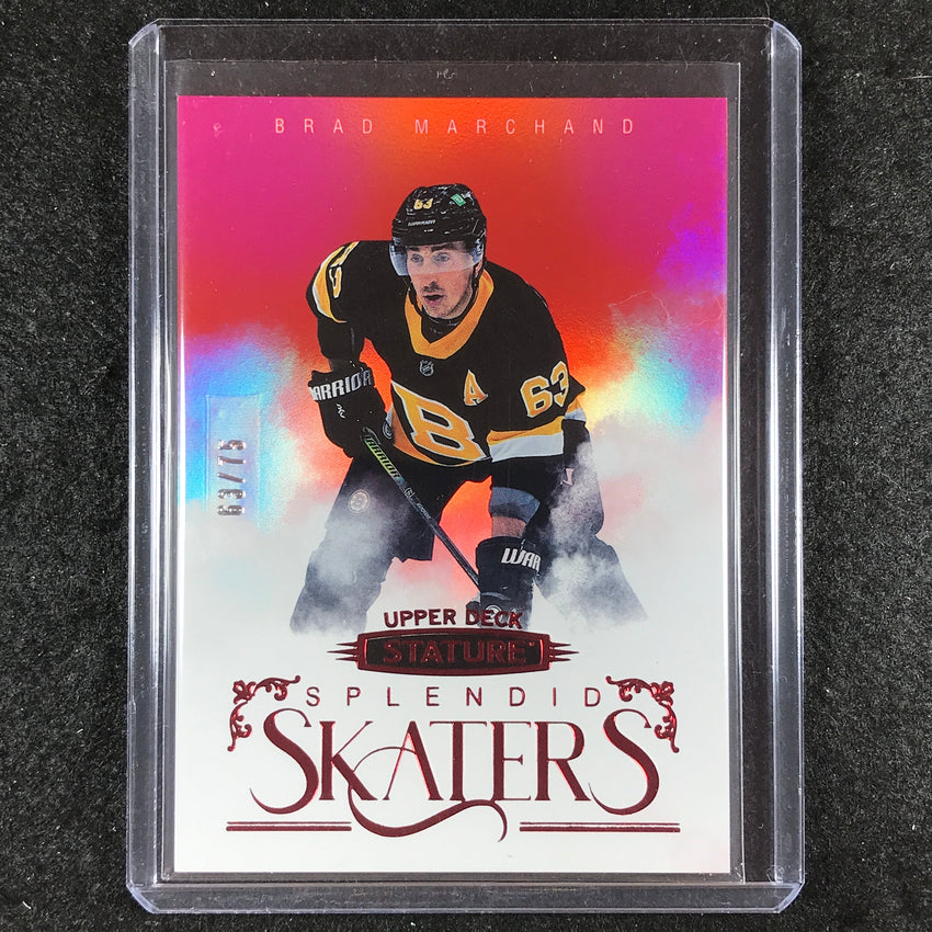 2022-23 Stature Hockey BRAD MARCHAND Splendid Skaters Red 63/75 #25