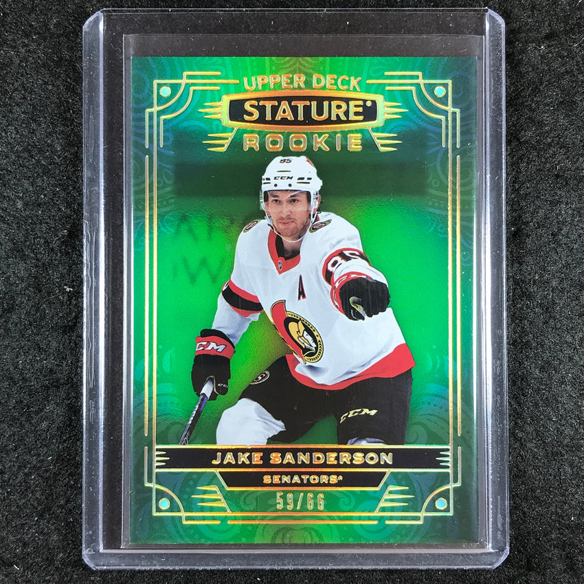 2022-23 Stature Hockey JAKE SANDERSON Rookie Base Photo Variant Green 59/66 #174