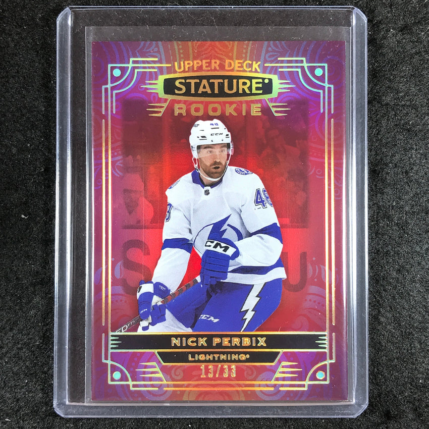 2022-23 Stature Hockey NICK PERBIX Rookie Base Red Photo Variant 13/33 #136