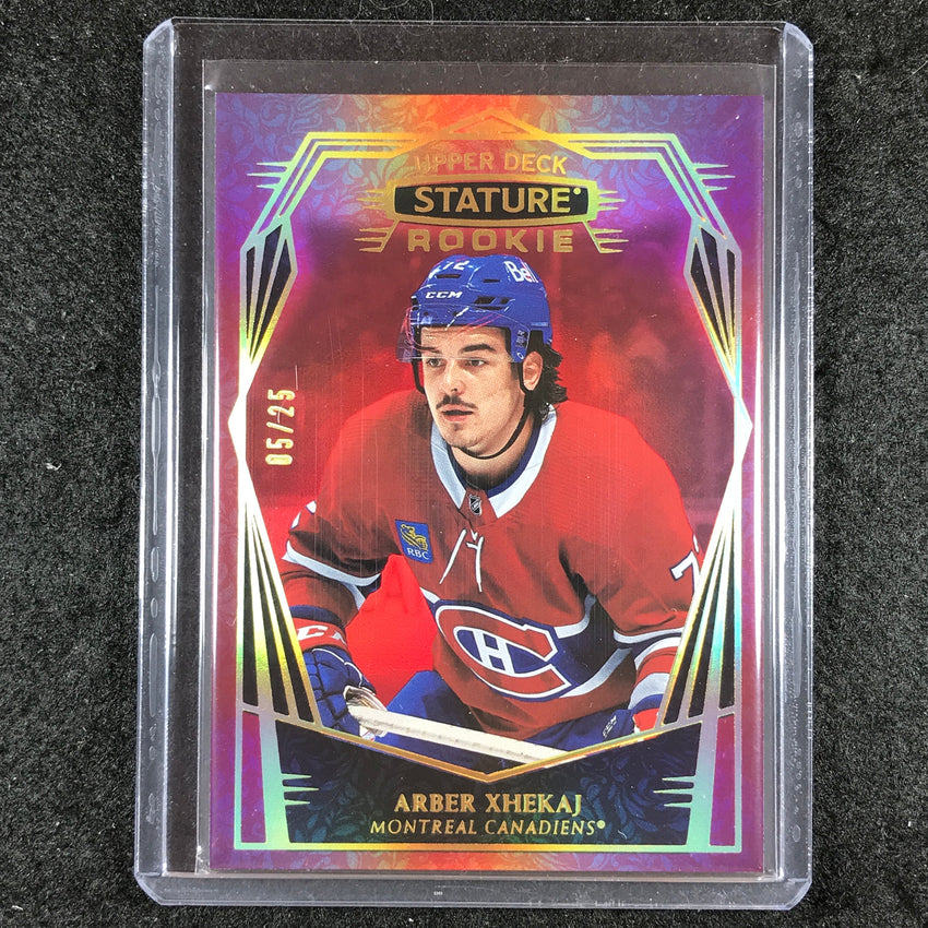 2022-23 Stature Hockey ARBER XHEKAJ Rookie Base Red Design Variant 5/25 #187