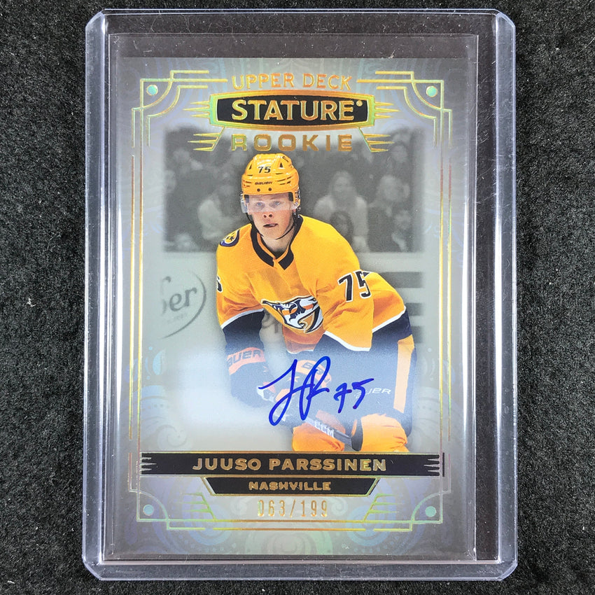 2022-23 Stature Hockey JUUSO PARSSINEN Base Rookie Auto 63/199 #155